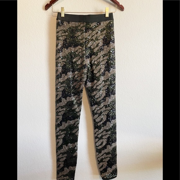 BCBGMaxAzria Black Sequin Leggings Size XXS - Picture 2 of 8
